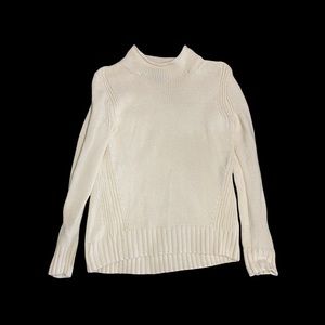 J Crew 100% Cotton Turtle Neck Ivory Sweater